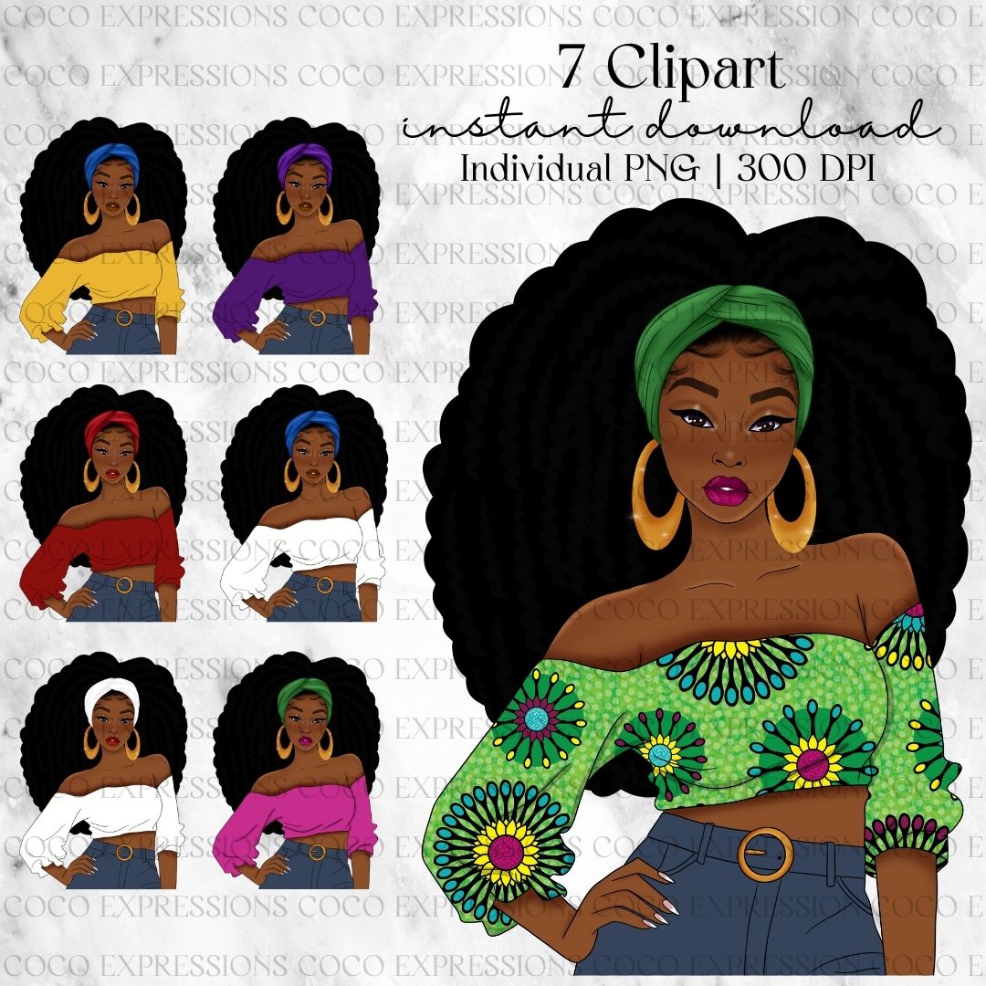 Sheba | 062323-01 | Black Woman Clipart