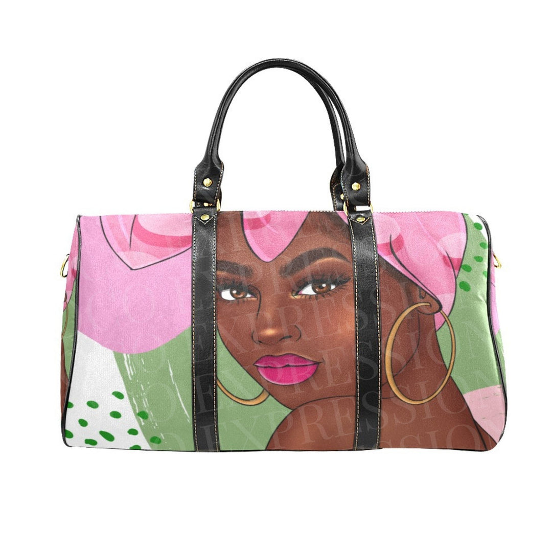 Pink and Green Inspired Travel Bag, Weekend Bag
