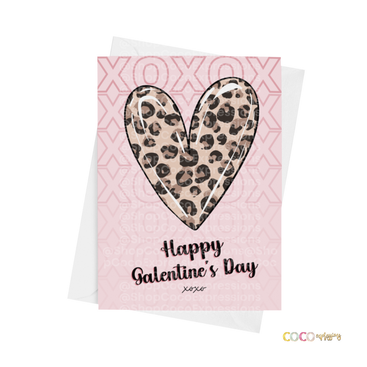 "Cheetah Heart" Galentines Day Card