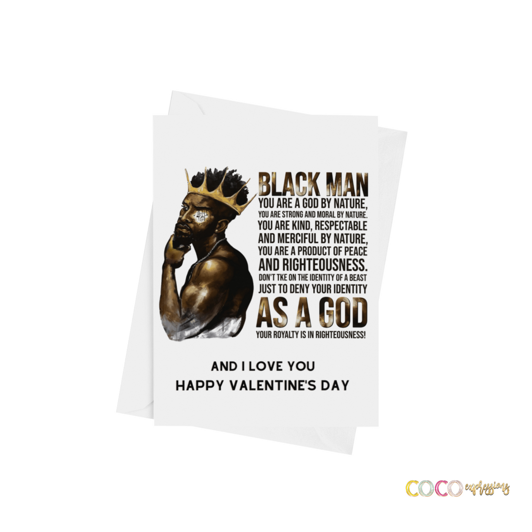 "Black Man" Valentines Day Card