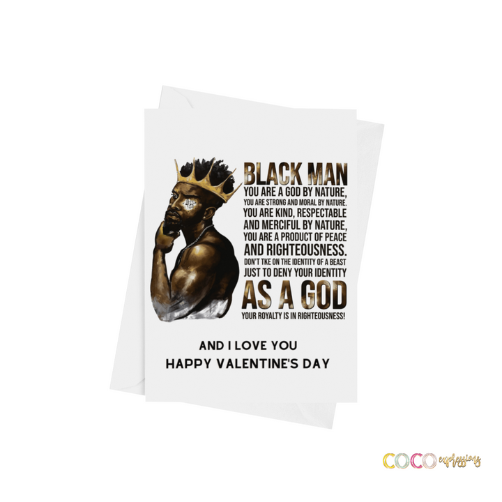 "Black Man" Valentines Day Card