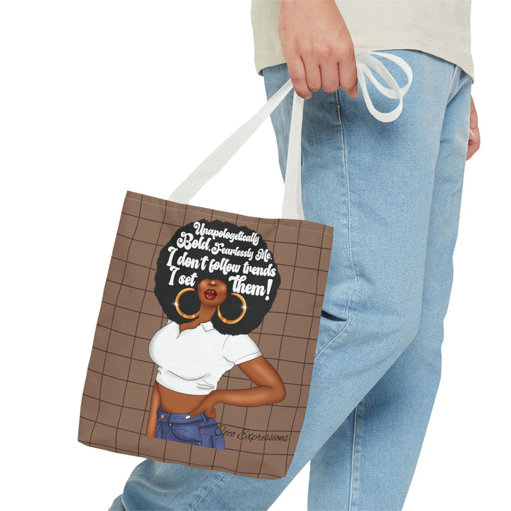 Trendsetter Spun Polyester Tote – 'Unapologetically Bold' Edition