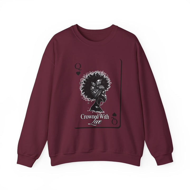 Crowned with Love Sweatshirt - Queen of Hearts Collection | Unisex Heavy Blend Crewneck Sweatshirt