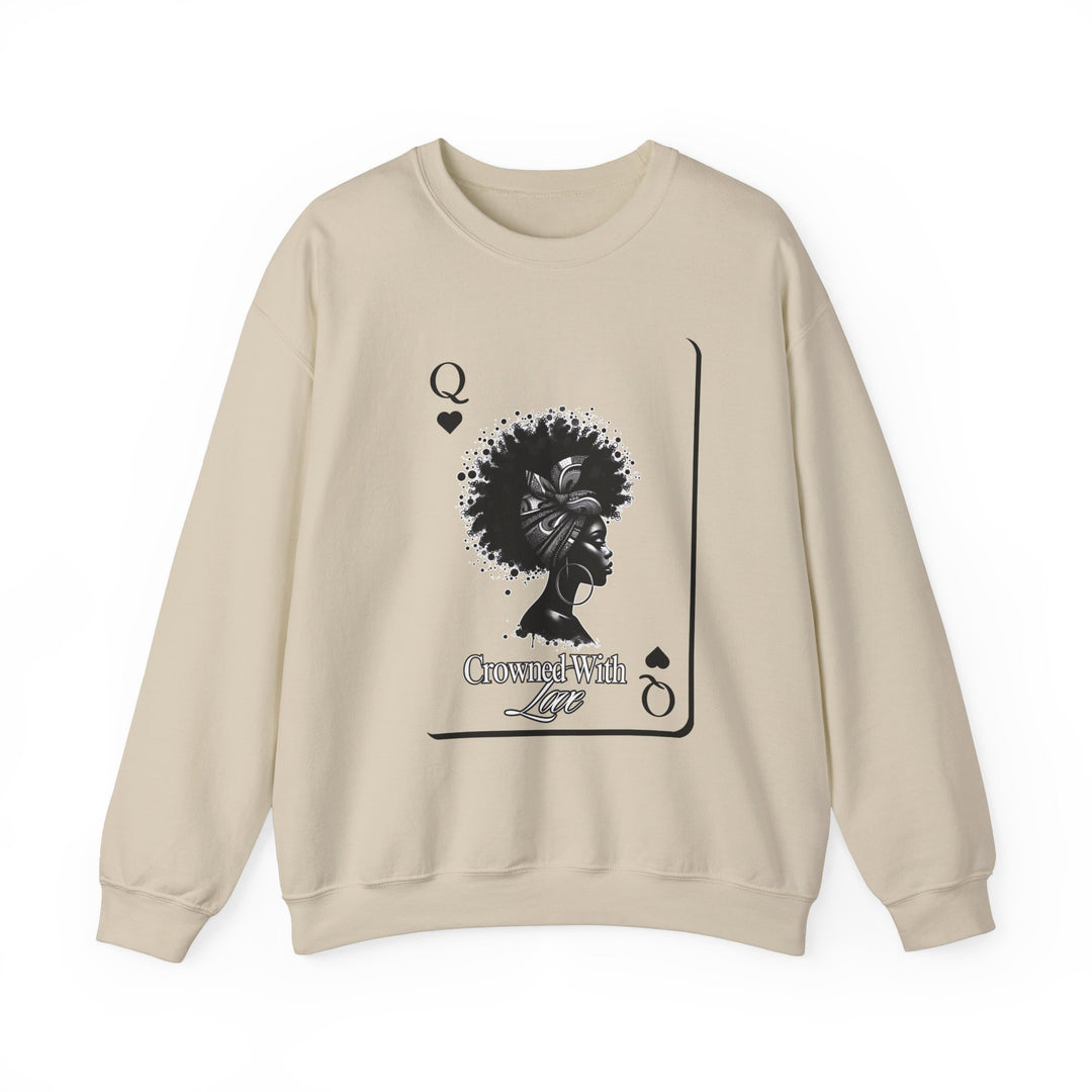 Crowned with Love Sweatshirt - Queen of Hearts Collection | Unisex Heavy Blend Crewneck Sweatshirt