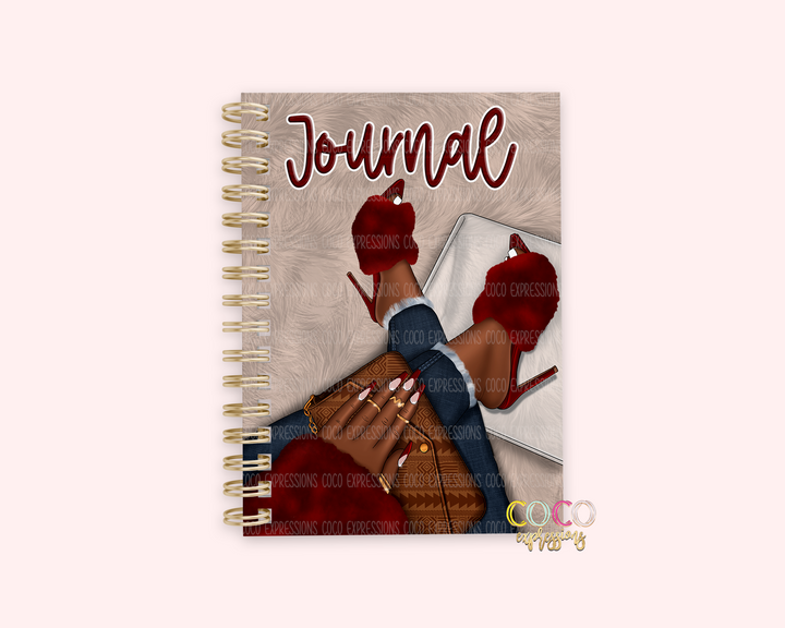 Stepping Fierce: Furry Shoes Hardcover Journal | 6x9 Wire-Bound | 100 Pages in 3 Skin Tone Options