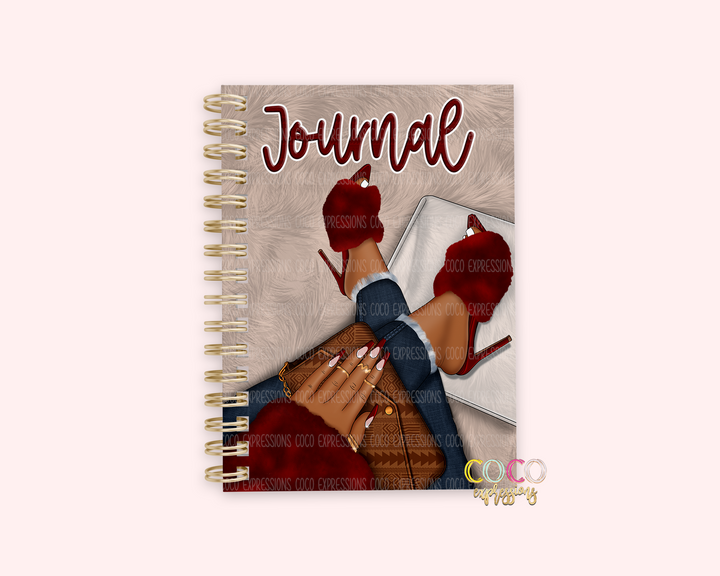 Stepping Fierce: Furry Shoes Hardcover Journal | 6x9 Wire-Bound | 100 Pages in 3 Skin Tone Options