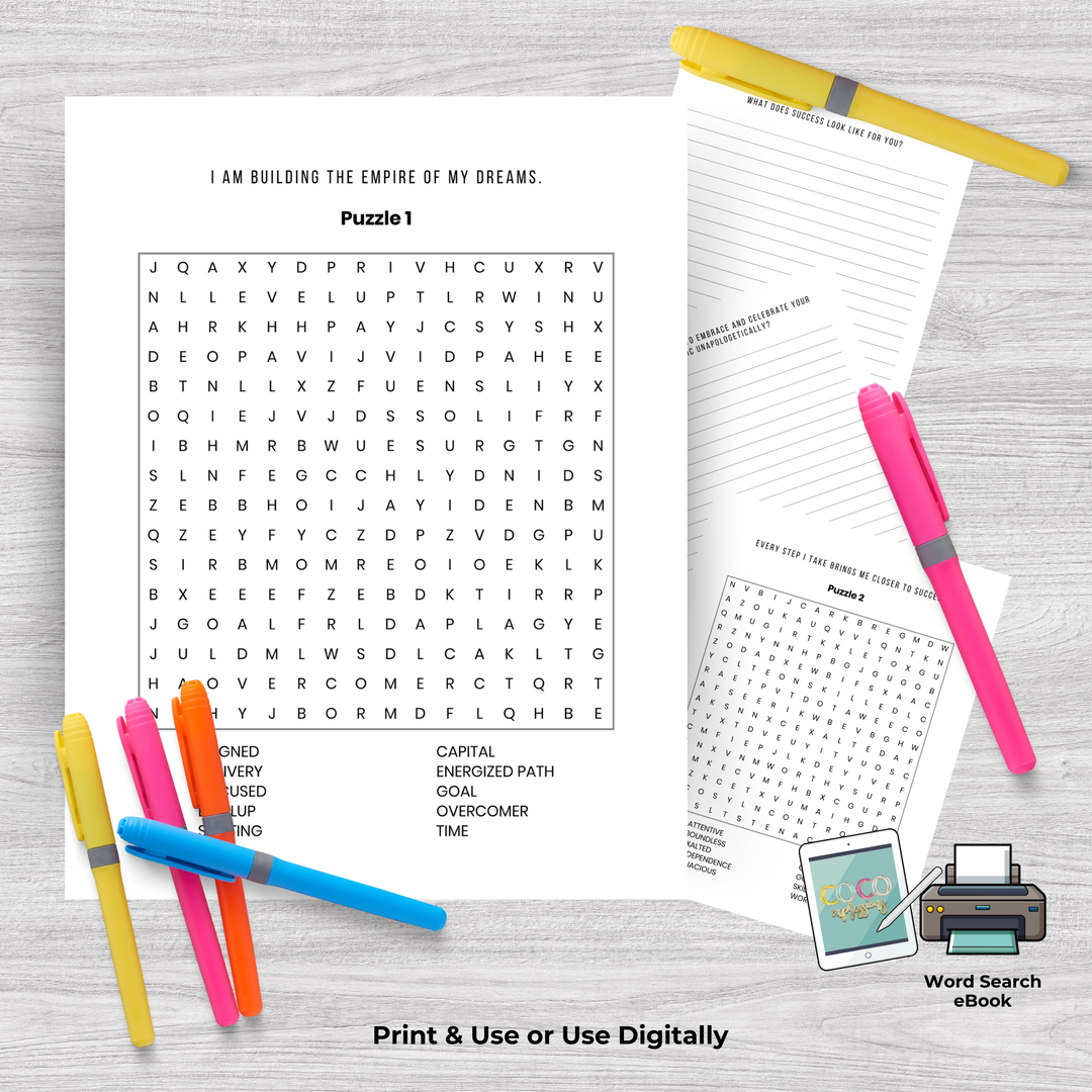 She-E-O Moves: Word Search Puzzles, Affirmations, and Journal Prompts for Goal-Getter Girlies