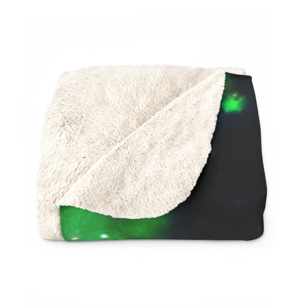 Green Lights Christmas Sherpa Fleece Blanket