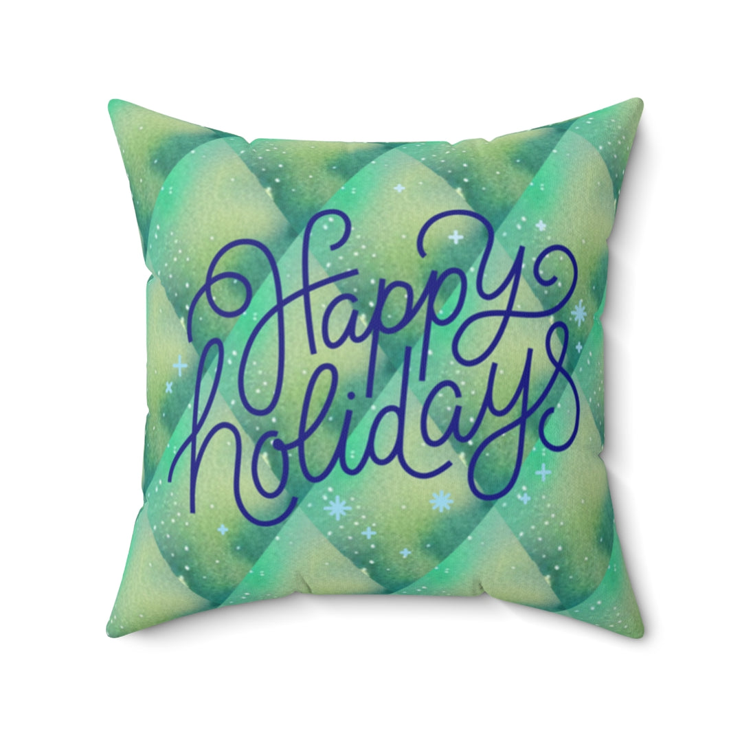 Happy Holidays Black Art Home Décor Pillow | S10
