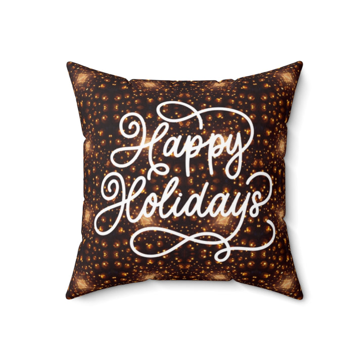 Happy Holidays Black Art Home Décor Pillow | S11