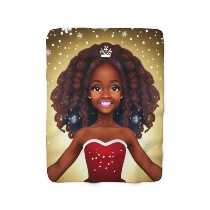 Smiley Princess Christmas Sherpa Fleece Blanket