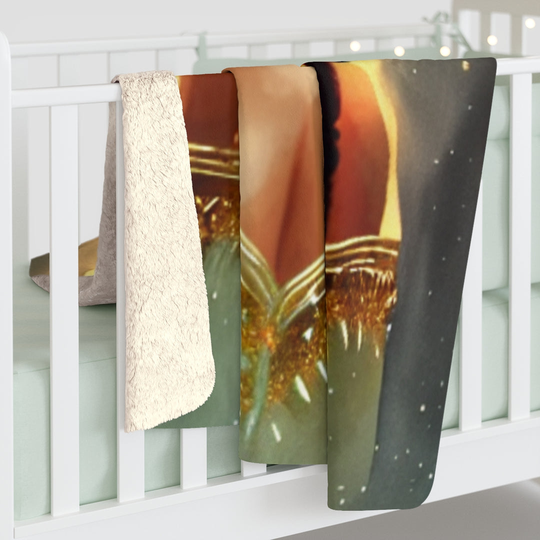 Melanin Nights Christmas Sherpa Fleece Blanket