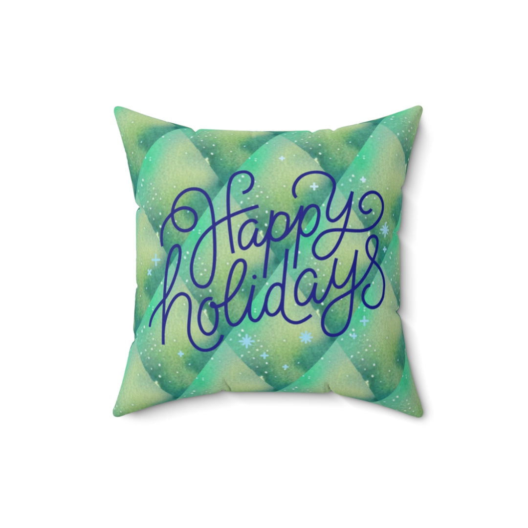 Happy Holidays Black Art Home Décor Pillow | S10