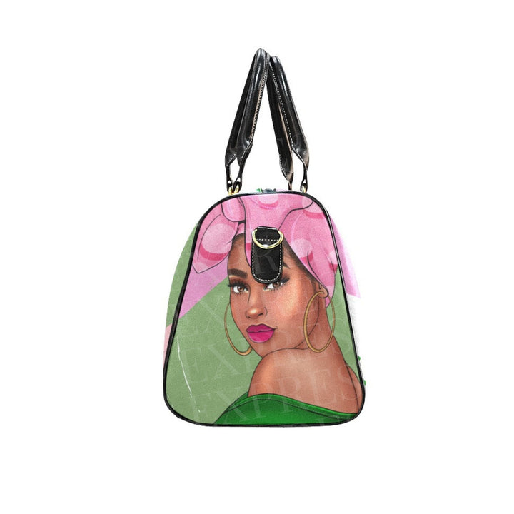 Pink and Green Inspired Travel Bag, Weekend Bag