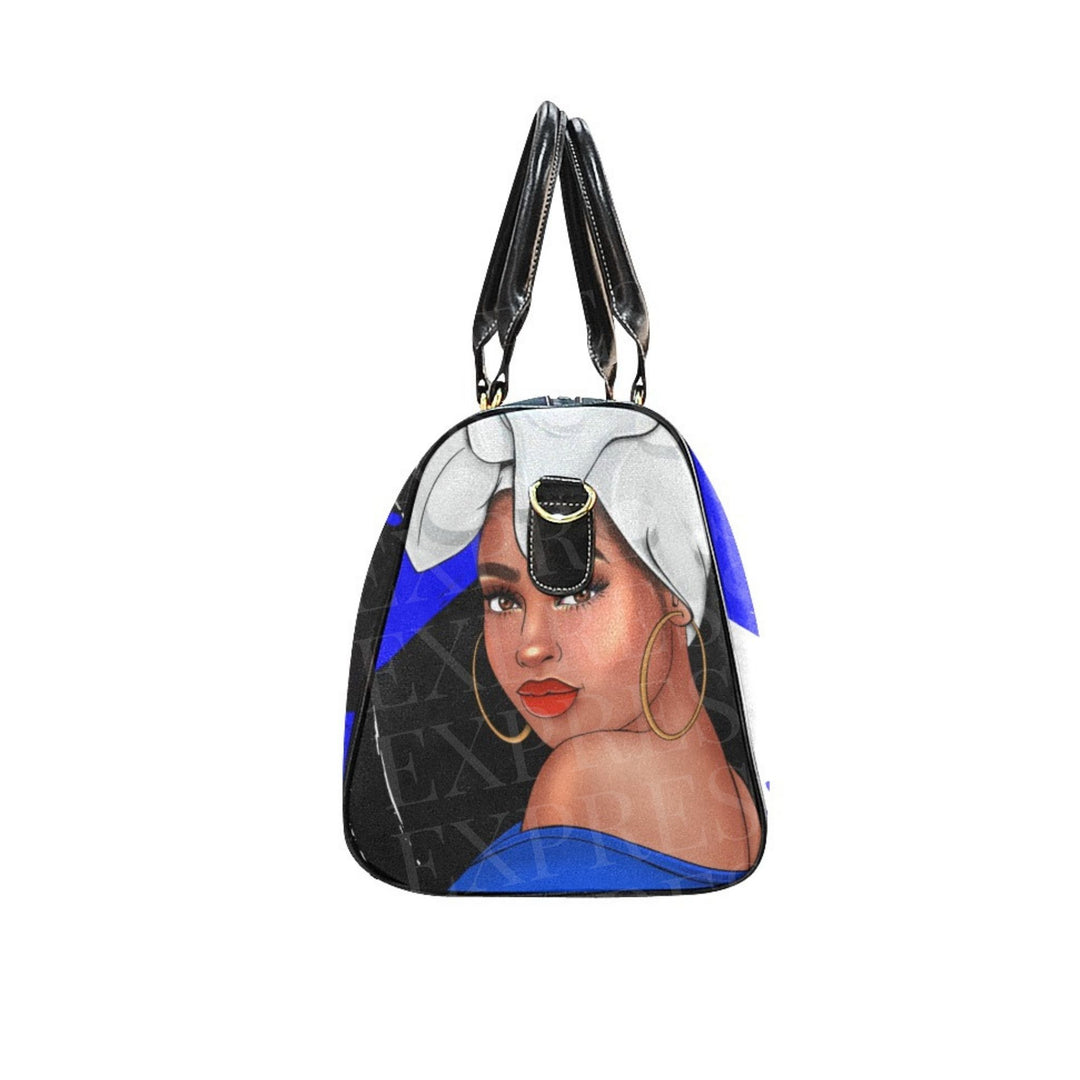 Blue and White Inspired Travel Bag, Weekend Bag