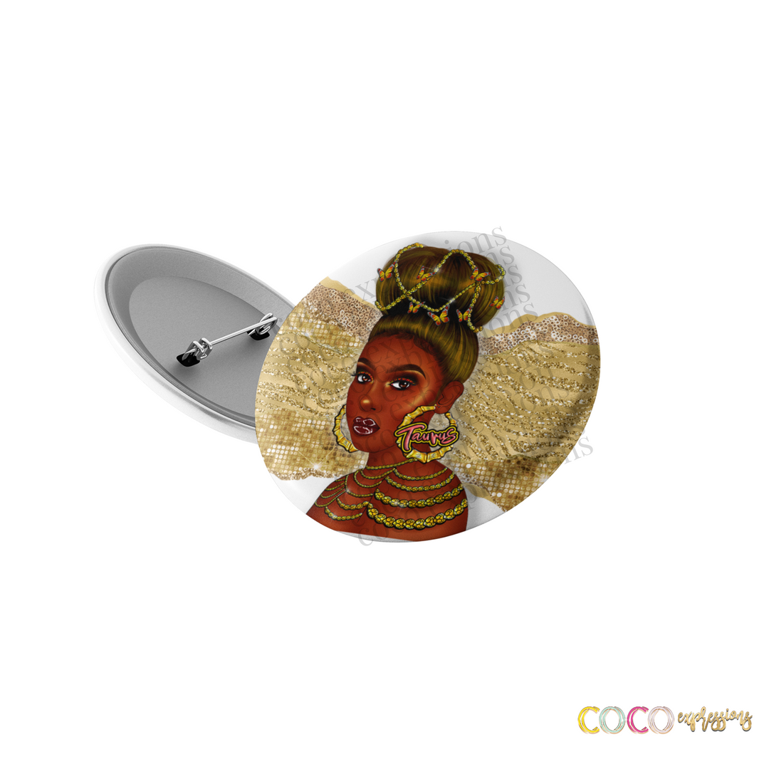 Zodiac Birthday Button, Badge, It's My Birthday Pin