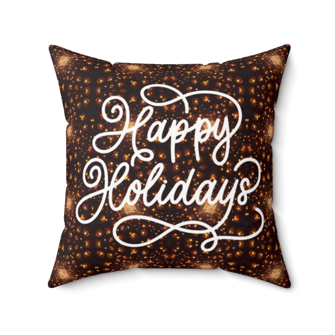 Happy Holidays Black Art Home Décor Pillow | S11