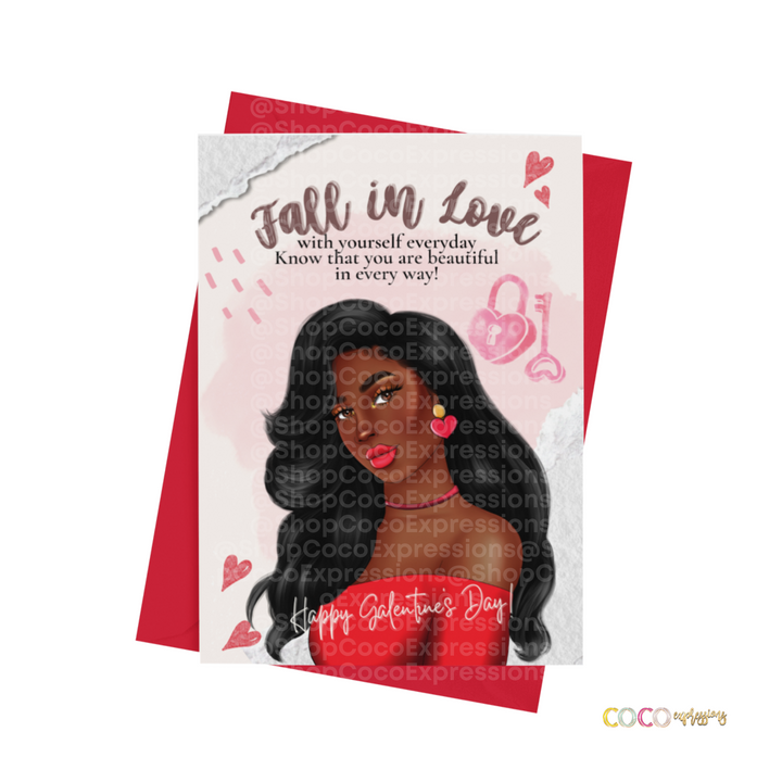 "Fall in Love" Galentines Day Card