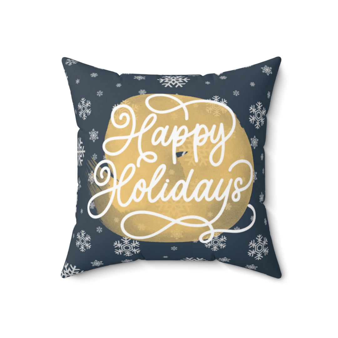 Happy Holidays Black Art Home Decor Pillow | S1