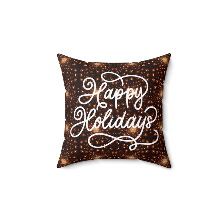 Happy Holidays Black Art Home Décor Pillow | S11