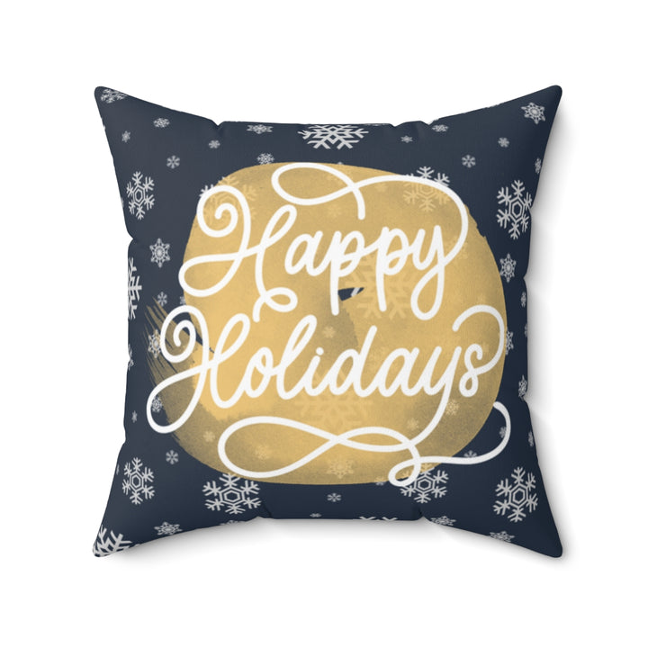 Happy Holidays Black Art Home Décor Pillow | S7